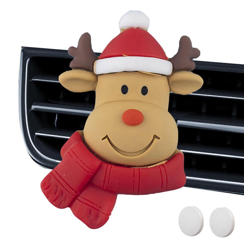 Christmas Car Air Freshener Santa Cute Deer Car Fragrance Air Outlet Decorations Automotive Vent Clips Scent Diffuser Nice Gifts - KinglyDay