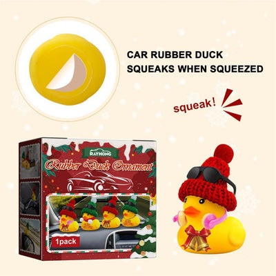 Christmas Car Yellow Duck Ornaments Duck Car Dashboard Decorative Sunglasses Necklace Ornaments Interior Auto Accessories Decor - KinglyDay