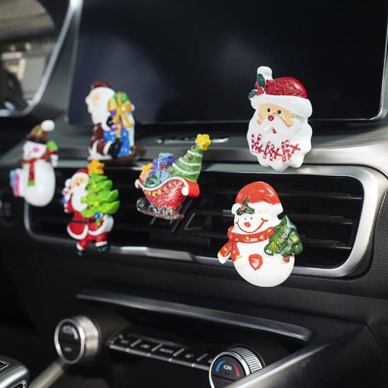 Car Outlet Perfume Clamp Air Conditioning Air Freshener Vent Clip Santa Claus Fragrance Christmas Ornaments Decoration - KinglyDay