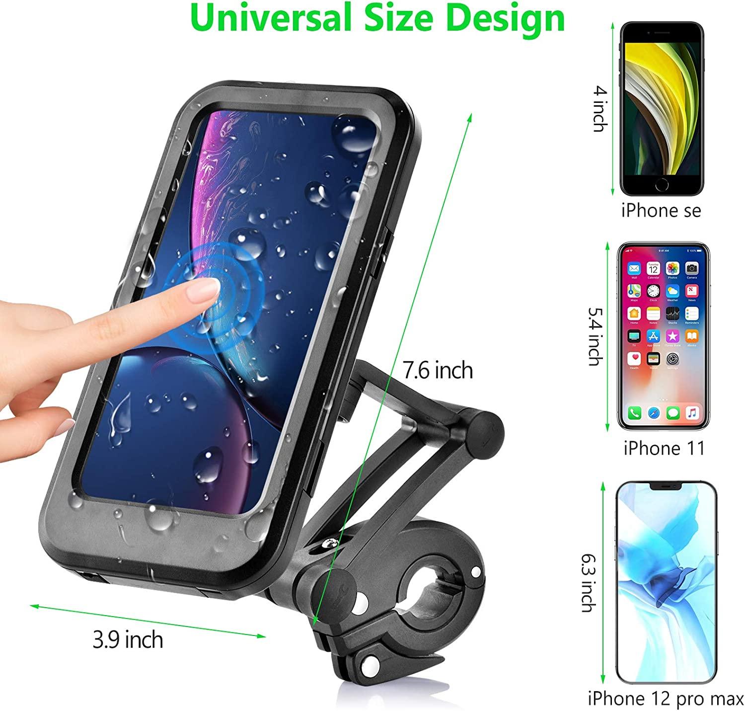 Adjustable Waterproof Bicycle Mobile Phone Holder Mount Universal Bike Motorcycle Handlebar Cell Phone Support Mount Bracket Bag - KinglyDay