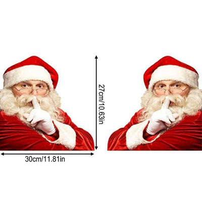 12-inch Christmas Funny Santa Car Window Stickers Santa Claus Car Glass Stickers Auto Vinyl Decal Decoration For All Car - KinglyDay