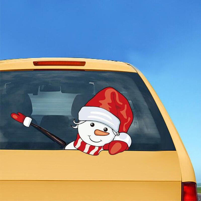 Santa Claus Car Rear Window Wiper Sticker Christmas Car Styling Funny Waving Arm Rear Windshield Decals Auto Decoration Stickers - KinglyDay