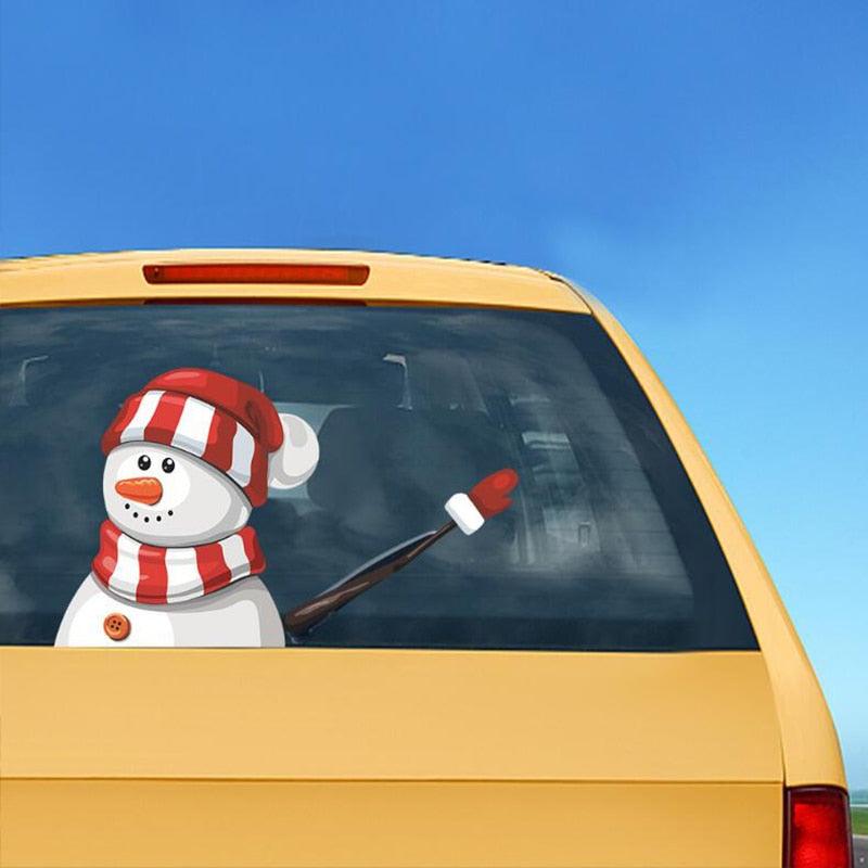 Santa Claus Car Rear Window Wiper Sticker Christmas Car Styling Funny Waving Arm Rear Windshield Decals Auto Decoration Stickers - KinglyDay