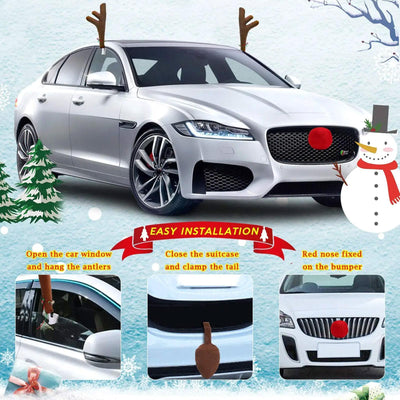 LED Illuminated Antlers Car Decoration Cute Christmas Decor Three Lighting Modes Christmas Supplies Car Reindeer Antlers Doffer - KinglyDay