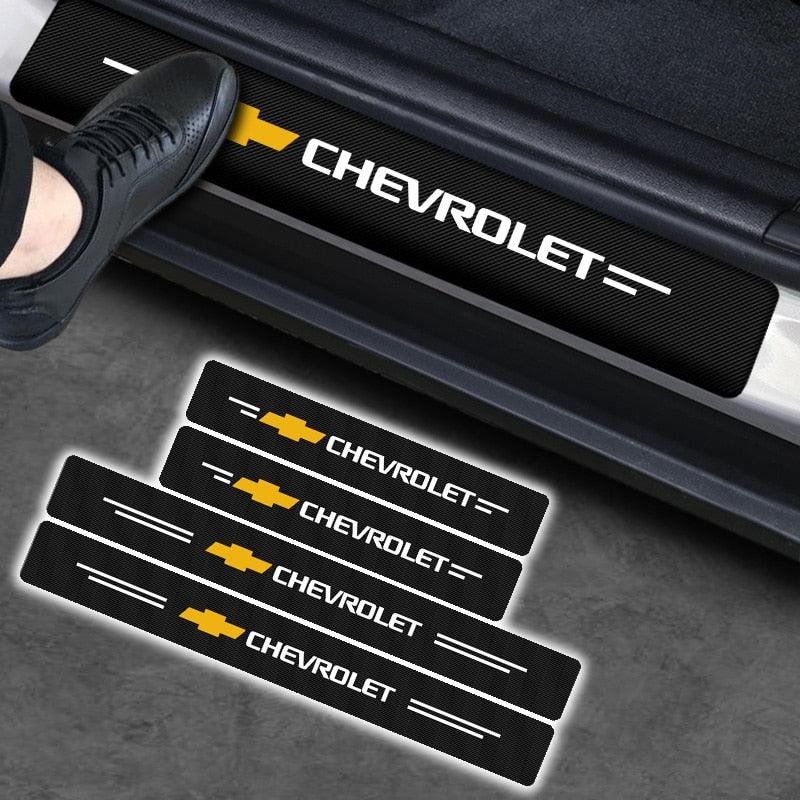 Carbon Fiber Threshold Protection Stickers for Chevrolet Cruze, Captiva, Aveo, Spark, Sail, and Lacetti - KinglyDay