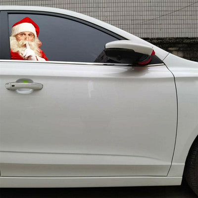 12-inch Christmas Funny Santa Car Window Stickers Santa Claus Car Glass Stickers Auto Vinyl Decal Decoration For All Car - KinglyDay