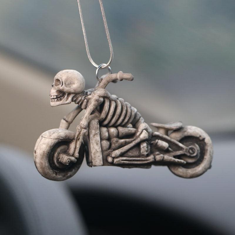 PVC Halloween Easter Motorcycle Skeleton Car Accessories Skateboard Skull Auto Rearview Mirror Pendant Creative Skull Decoration - KinglyDay