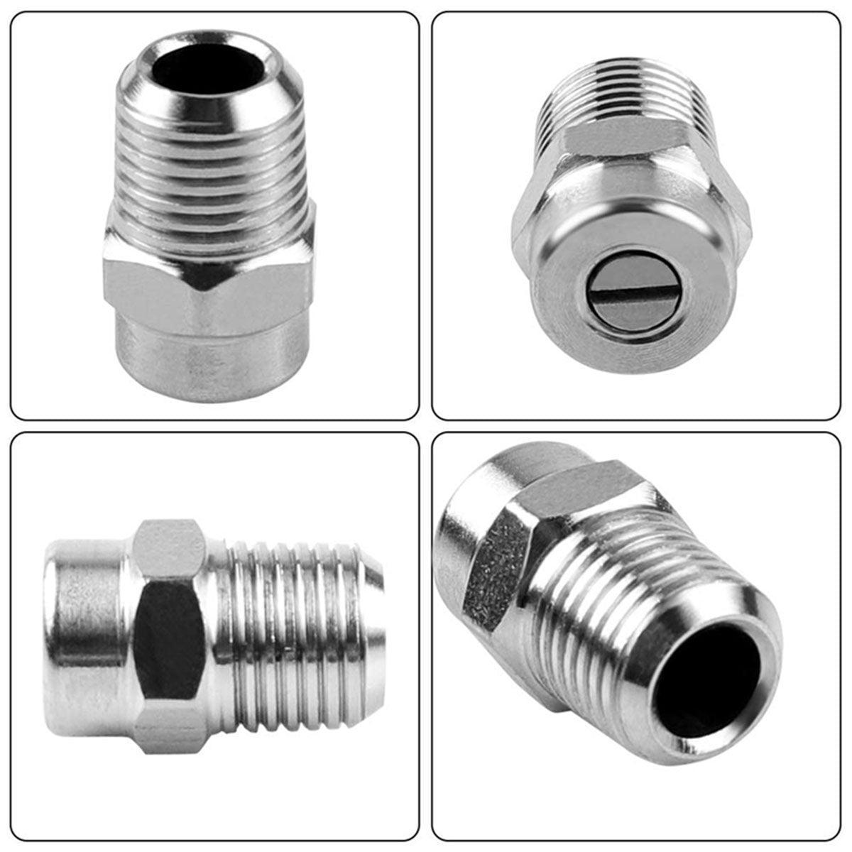 For Water Broom Undercarriage Cleaner Dust Cleaner 4Pcs Pressure Washer Nozzle Thread Type Stainless Steel Spray Nozzle 4500 PSI - KinglyDay