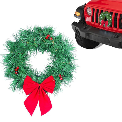Christmas Wreath For Car Christmas Car Wreath Accessories Christmas Decor Easily Mounts To Car Or Truck Front Grille - KinglyDay