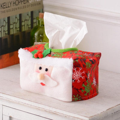 Christmas Decoration Tissue Cover Christmas Desktop Tissue Storage Box Ornament Atmosphere Arrangement Christmas Supplies - KinglyDay