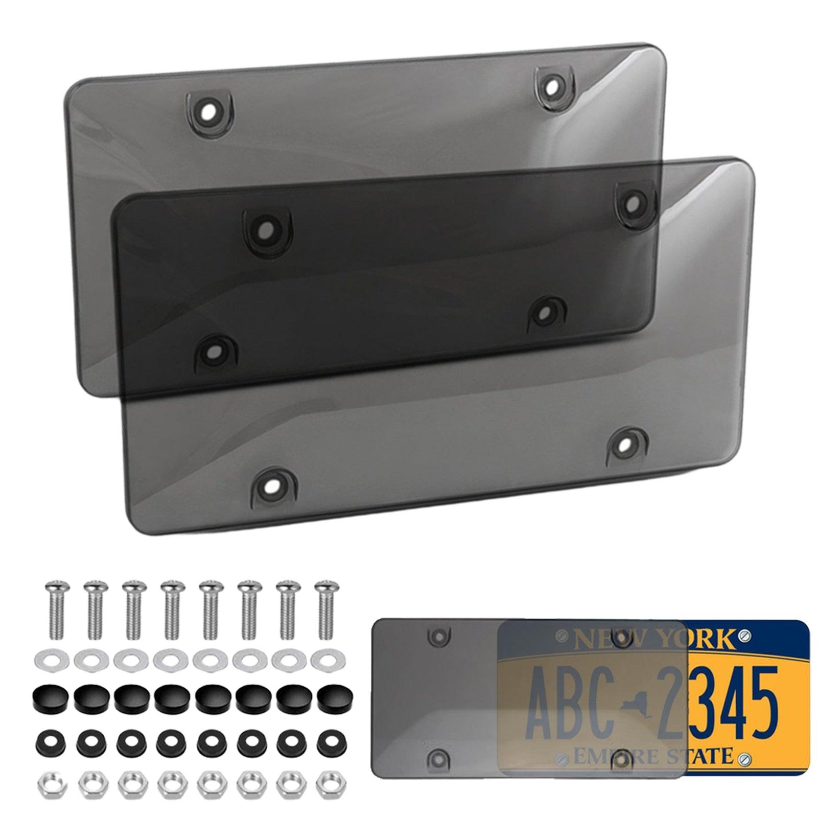 2pcs Universal 6"X12" American License Plate Frame Auto Accessory ABS Number Plate TAG Cover With Screws For Front Rear - KinglyDay