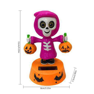 Solar Powered Dancing Ghost/Fireman/Pumpkin Car Ornaments Solar Shaking Head Doll Interior Dashboard Decoration Halloween Gift - KinglyDay