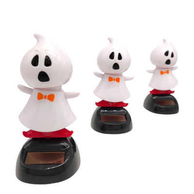 Solar-Powered Swinging Doll Car Interior Decoration Jewelry Halloween Gift Cute Shaking Cartoon Auto Accessories Ornament - KinglyDay