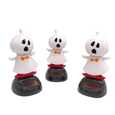Solar-Powered Swinging Doll Car Interior Decoration Jewelry Halloween Gift Cute Shaking Cartoon Auto Accessories Ornament - KinglyDay