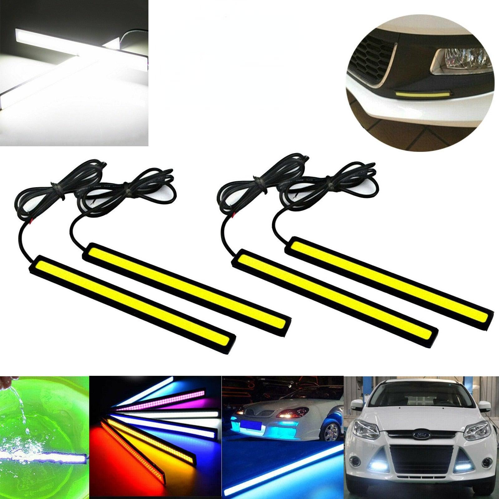 Ultra Thin Bright LED COB Strip Waterproof DC 12V DRL Lamp Day Time Running Driving Lamp for Auto Car Side Light Fog Light - KinglyDay