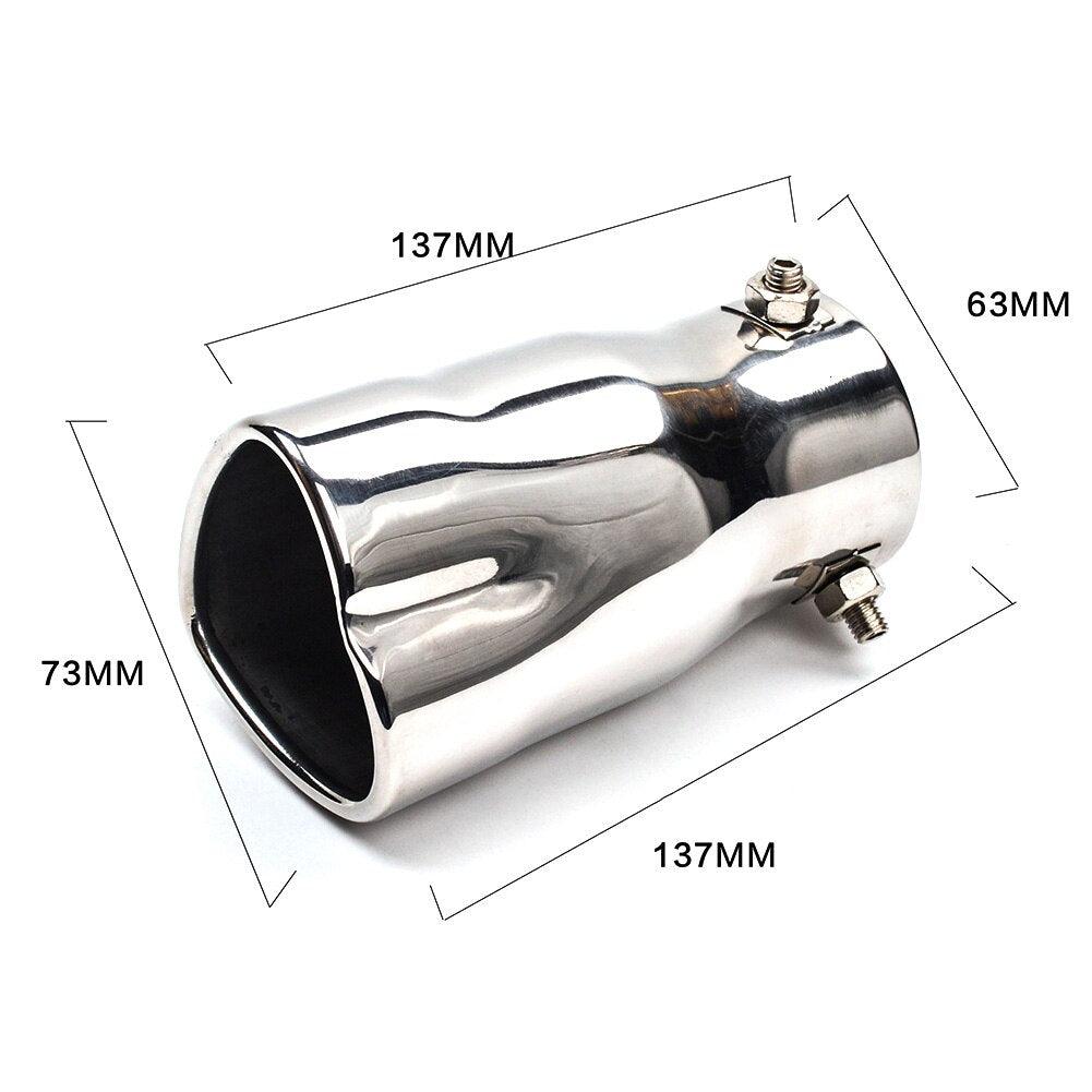 Universal Exhaust Tail Pipe Muffler 2.5 inch ID Inlet Bolt-on Heart Edge Car Universal Stainless Steel Outlet Muffler - KinglyDay