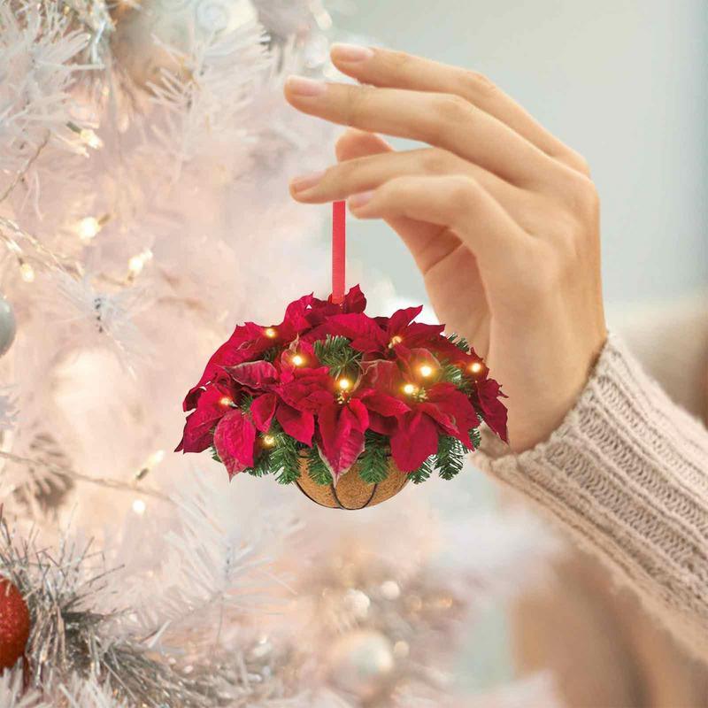 Wreath Christmas Tree Decorations Christmas Tree Wooden Pendant Hanging Ornaments Mini Pendant For Wall Window Tree Car Rearview - KinglyDay