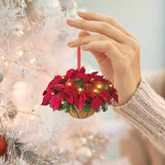 Wreath Christmas Tree Decorations Christmas Tree Wooden Pendant Hanging Ornaments Mini Pendant For Wall Window Tree Car Rearview - KinglyDay
