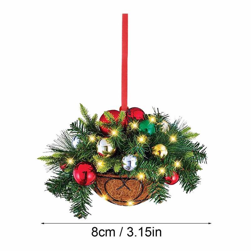 Wreath Christmas Tree Decorations Christmas Tree Wooden Pendant Hanging Ornaments Mini Pendant For Wall Window Tree Car Rearview - KinglyDay