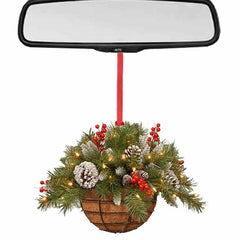 Wreath Christmas Tree Decorations Christmas Tree Wooden Pendant Hanging Ornaments Mini Pendant For Wall Window Tree Car Rearview - KinglyDay