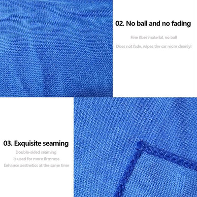 2 Pcs Car Coral Fleece Auto Wiping Rags Efficient Super Absorbent Microfiber Cleaning Cloth Home Towel Wash 30x30 - KinglyDay