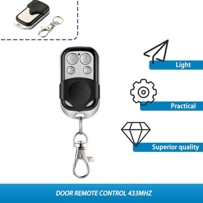 Universal Remote Control 433MHZ with 4 Code Buttons for Garage Door / Gate Copier Control for Brushed Steel Electronic Gate - KinglyDay