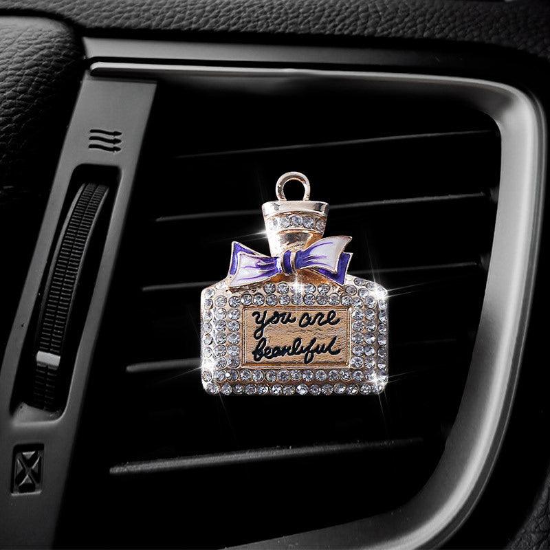 1PC Car Air Vent Clip Ornament, Crystal Car Diffuser, Bling Rhinestone Oil Diffuser Vent Clip, Car Freshener Car Accessories For Women - KinglyDay