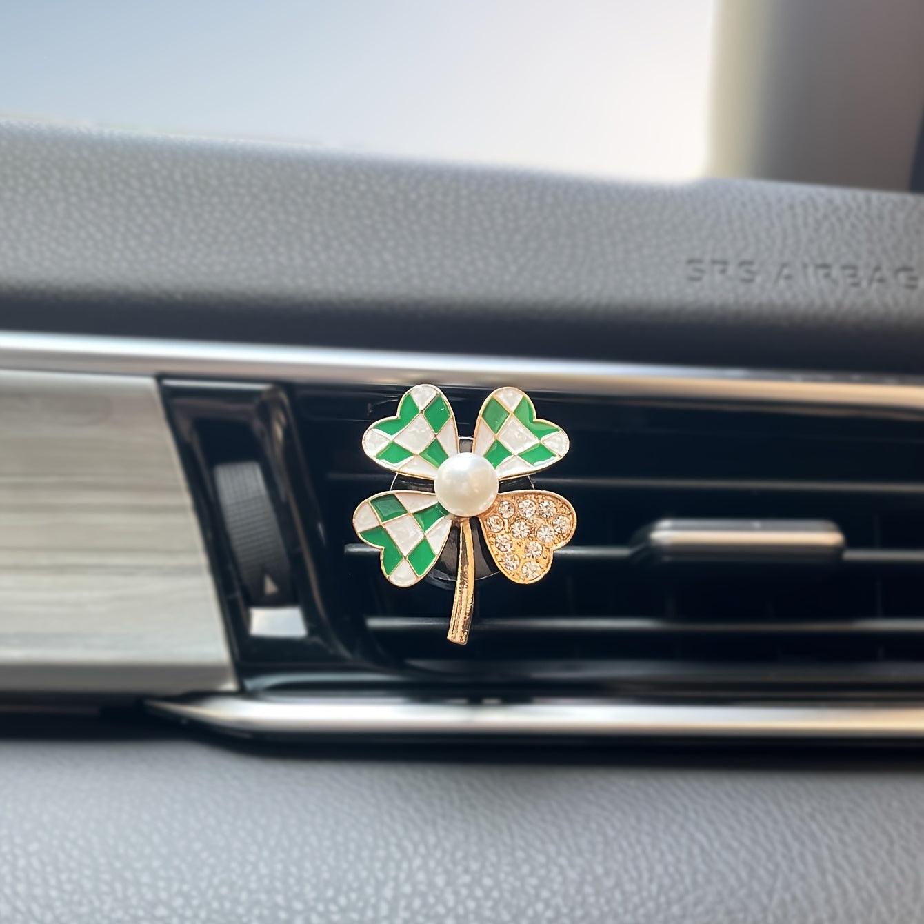 1pc Four-leaf Clover Air Outlet Decoration Ornaments Solid Perfume Car Aromatherapy Inside The Automovtive Air Freshener Car Accessories Women - KinglyDay