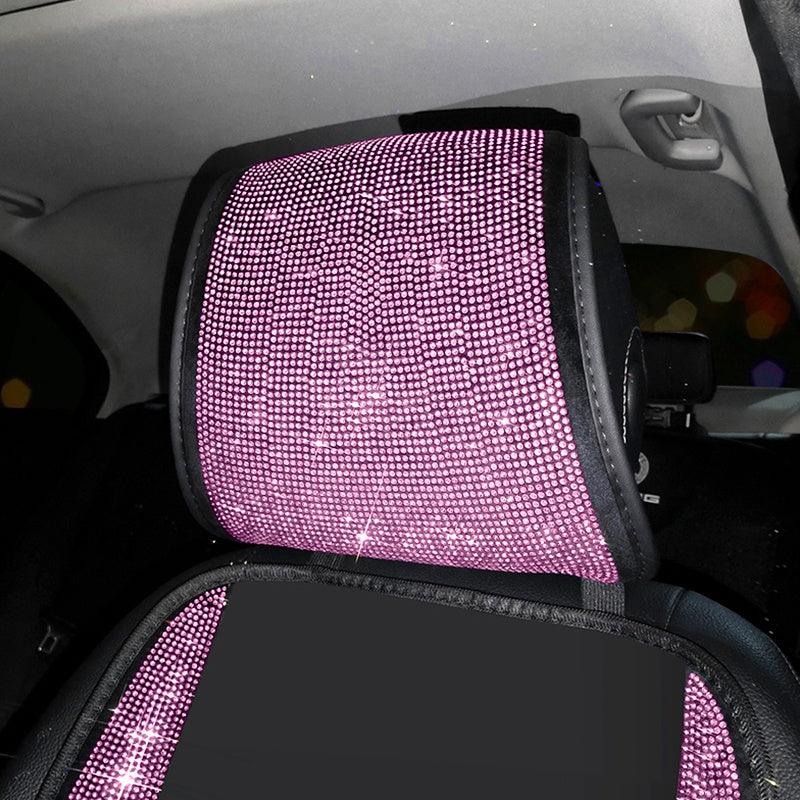 1pc Bling Auto Car Neck Pad Crystal Rhinestone Artificial Diamond Head Pad Pillow Women Girls Car Interior Accessories - KinglyDay