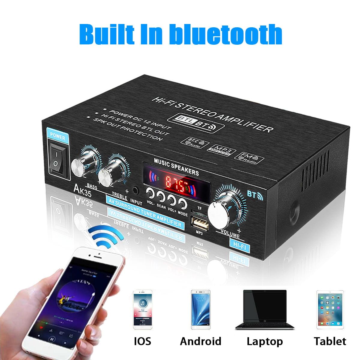 800W Hifi Stereo Bluetooth Amplifier for Home & Car with Remote & LCD Display - KinglyDay