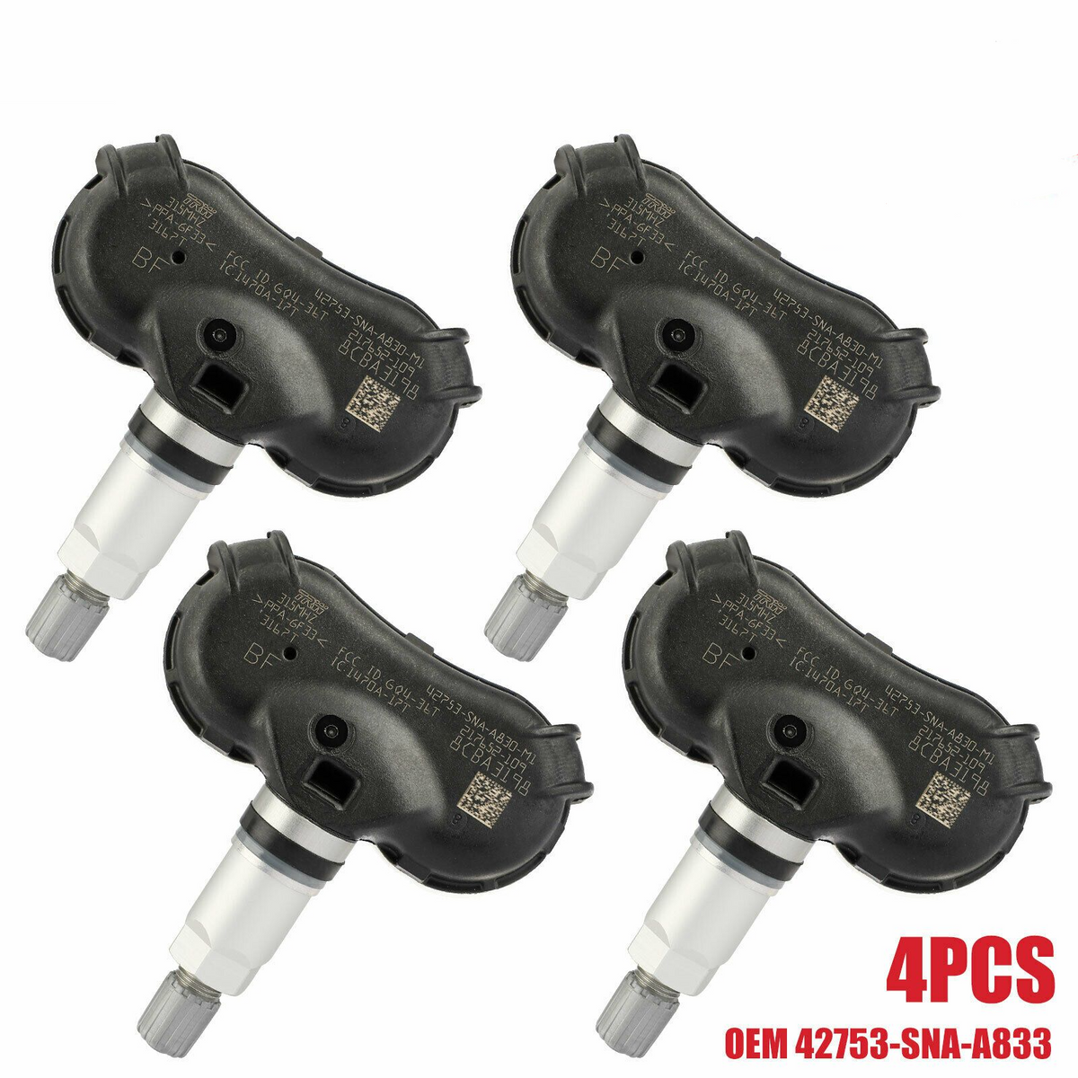 4PCS OEM 42753-SNA-A833 TPM Tire Pressure Sensors for Honda Fit 09-14 CR-Z 11-15 - KinglyDay