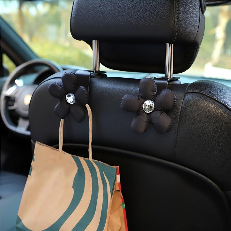 1pc Car Hook Car Seat Back Hook, Creative Flower Car Multifunctional Storage Hanging Hook Hanger, Fashion Car Interior Accessaries Women - KinglyDay