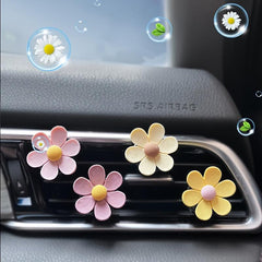 4pcs Car Air Vent Clip Aromatherapy, Cute Cartoon Flowers Shape Car Air Freshener Fragrance Diffuser Car Interior Decorations Car Accessories Women - KinglyDay