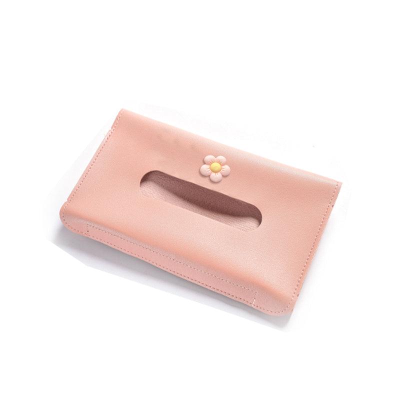 1pc Car Sun Visor Tissue Box, Car Hanging Tissue Box, PU Leather Napkin Case Holder Car Accessories For Women Ladies - KinglyDay