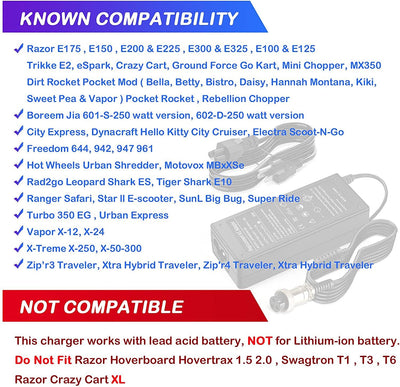 24 Volt Fast Battery Charger For Razor Electric Scooter Bike 24V - KinglyDay