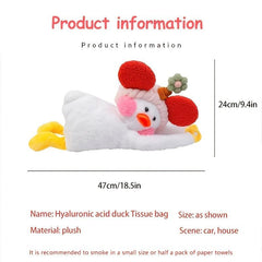 Car Tissue Box, Creative Cute Car Automotive Cartoon Headband Duck Tissue Bag Armrest Box Tissue Holder Organizer Car Accessories Women - KinglyDay