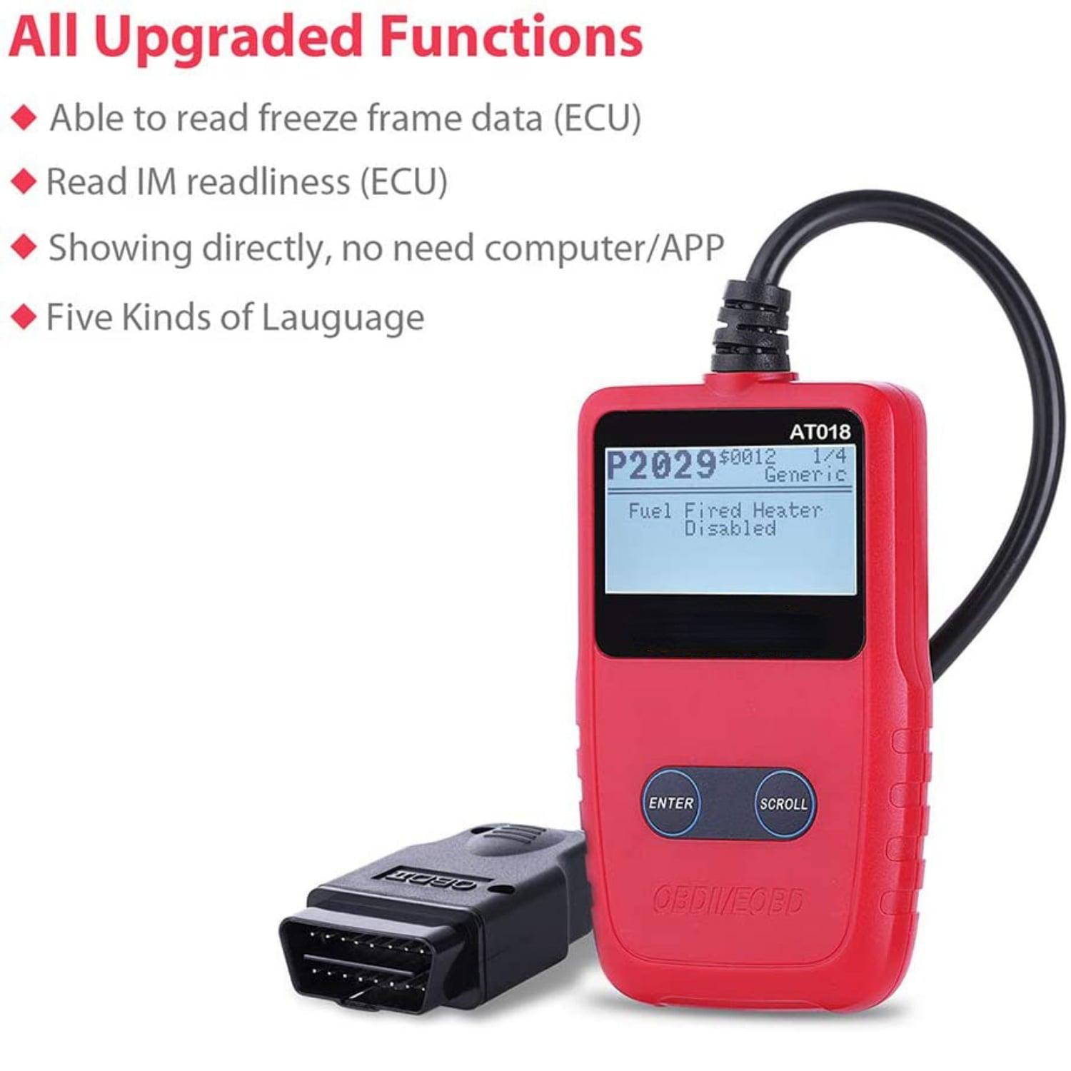 Kinglyday OBD2 Scanner Check Engine Fault Code Reader, Read Codes Clear Codes, View Freeze Frame Data, I/M Readiness Smog Check CAN Diagnostic Scan Tool, Universal - KinglyDay