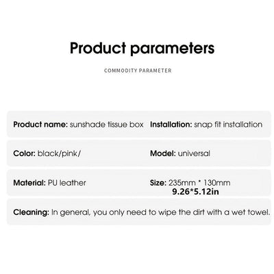 1pc Car Sun Visor Tissue Box, Car Hanging Tissue Box, PU Leather Napkin Case Holder Car Accessories For Women Ladies - KinglyDay