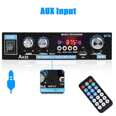 800W Hifi Stereo Bluetooth Amplifier for Home & Car with Remote & LCD Display - KinglyDay