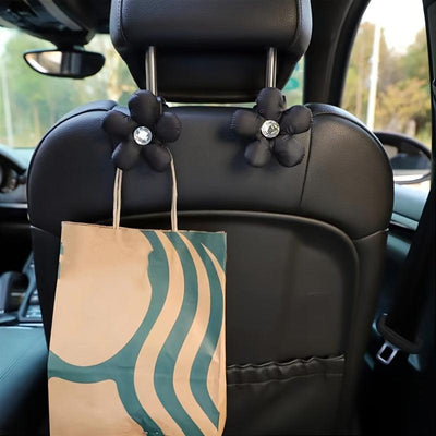 1pc Car Hook Car Seat Back Hook, Creative Flower Car Multifunctional Storage Hanging Hook Hanger, Fashion Car Interior Accessaries Women - KinglyDay