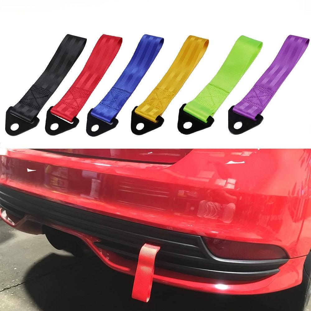 Universal 28cm High-Strength Nylon Tow Strap, Car Racing Tow Ropes Auto Trailer Ropes Bumper Trailer Max 2T Towing Strap With Nut - KinglyDay