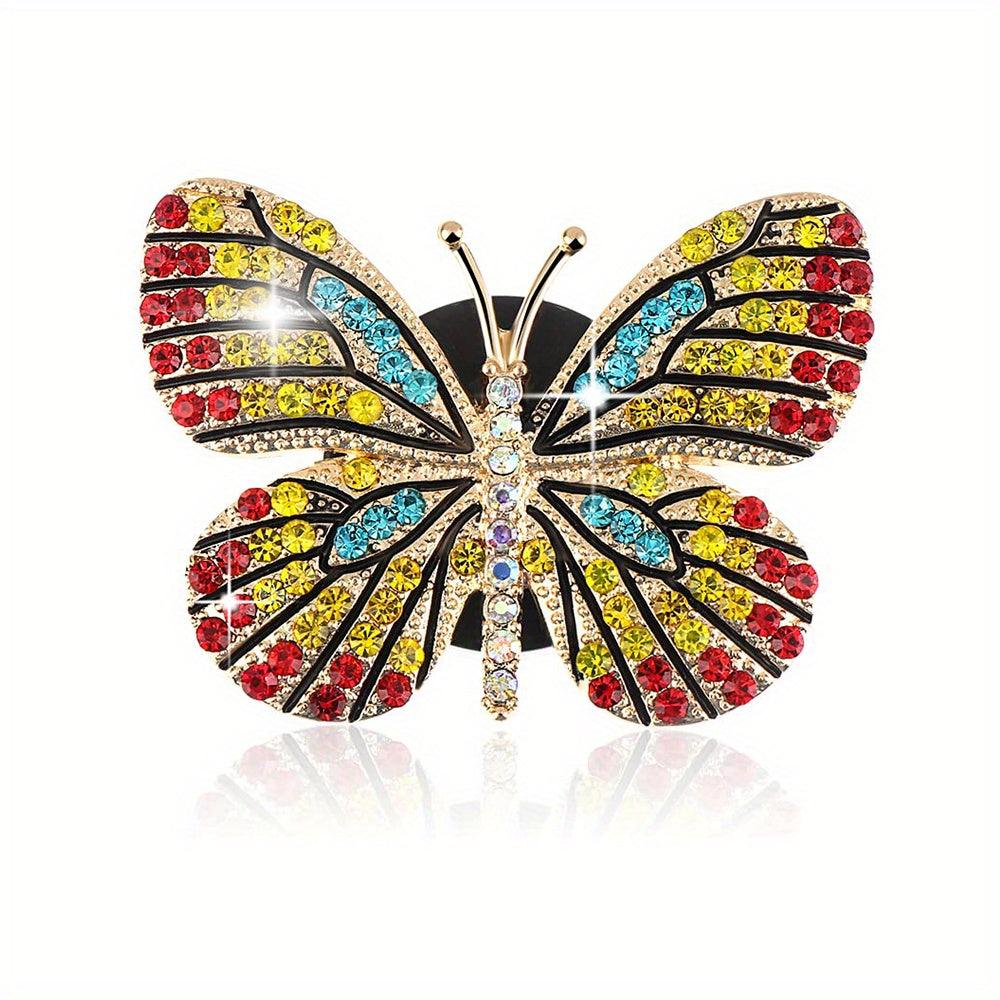 Butterfly Car Clip, Cute Butterfly Car Aromatherapy Air Vent Clip Rhinestone Car Accessories, Car Interior Decoration Pendant For Women - KinglyDay