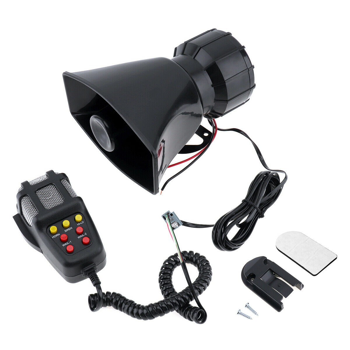 12V 7 Sound Loud Car Warning Alarm Siren Horn PA Speaker Loudspeaker MIC System - KinglyDay