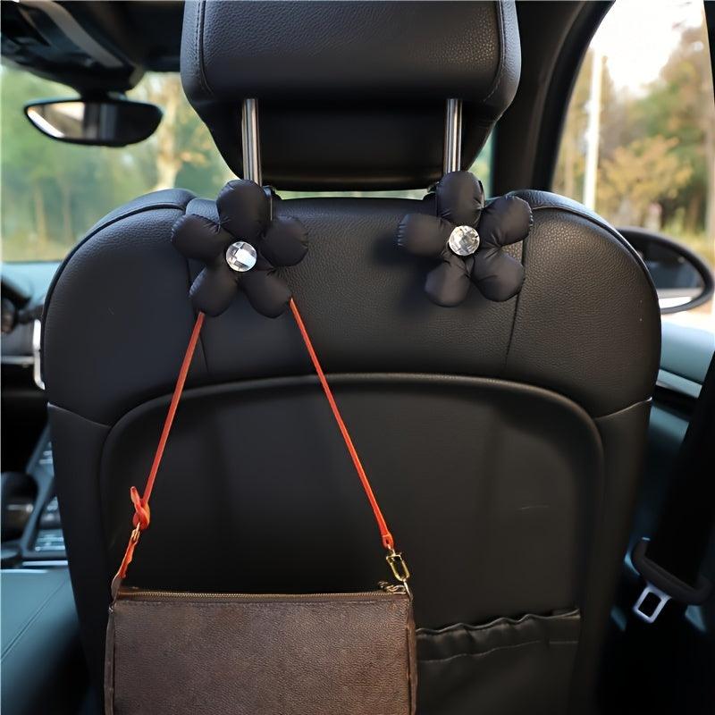 1pc Car Hook Car Seat Back Hook, Creative Flower Car Multifunctional Storage Hanging Hook Hanger, Fashion Car Interior Accessaries Women - KinglyDay