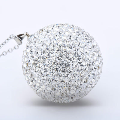 Bling Crystal Ball Car Rear View Mirror Pendant, Rhinestone Hanging Car Ornament, Bling Crystal Sun Catcher Ball Car Decor Accessories For Women - KinglyDay