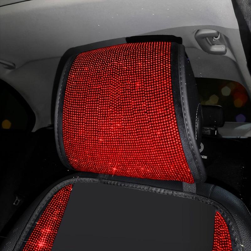 1pc Bling Auto Car Neck Pad Crystal Rhinestone Artificial Diamond Head Pad Pillow Women Girls Car Interior Accessories - KinglyDay