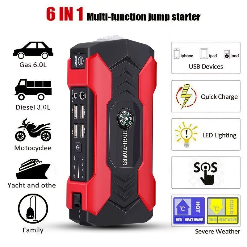 12V 200A Car Jump Starter, Portable Power Bank Starting Device, Diesel Petrol Powered 20000mAh Power Charger For Car Battery Booster - KinglyDay