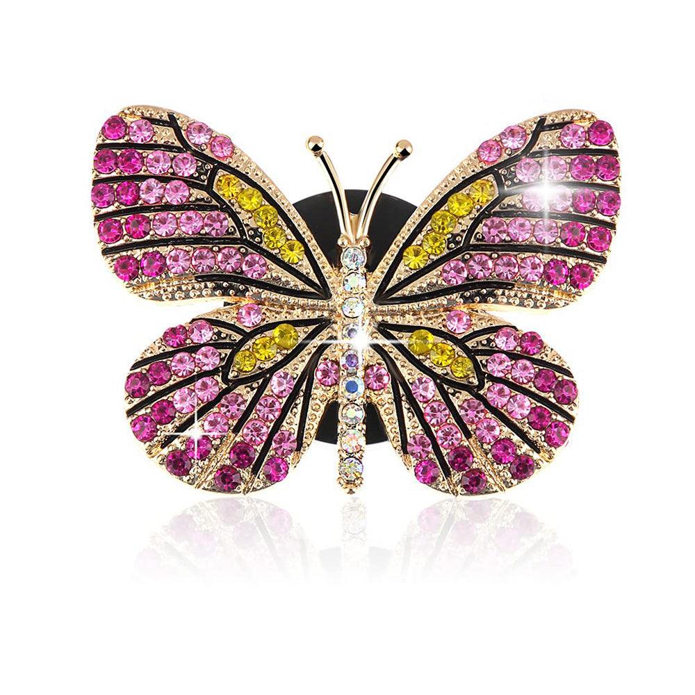 Butterfly Car Clip, Cute Butterfly Car Aromatherapy Air Vent Clip Rhinestone Car Accessories, Car Interior Decoration Pendant For Women - KinglyDay