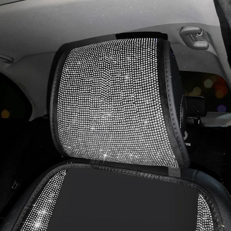 1pc Bling Auto Car Neck Pad Crystal Rhinestone Artificial Diamond Head Pad Pillow Women Girls Car Interior Accessories - KinglyDay