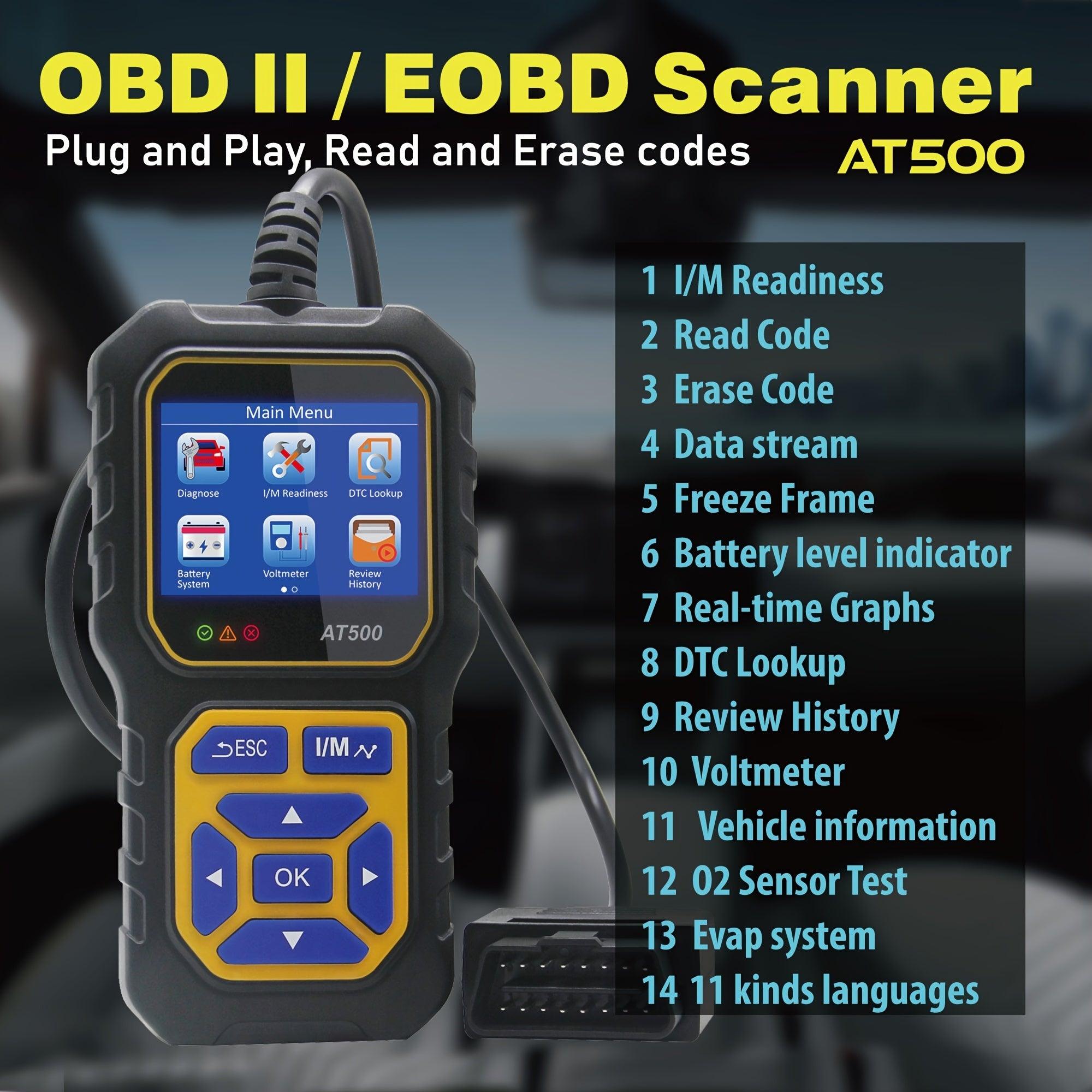 Car Code Reader, OBD2 Scanner Check Engine Light Fault Code Reader Scanner CAN Diagnostic Scan Tool For All OBDII Protocol Cars Since1996 - KinglyDay